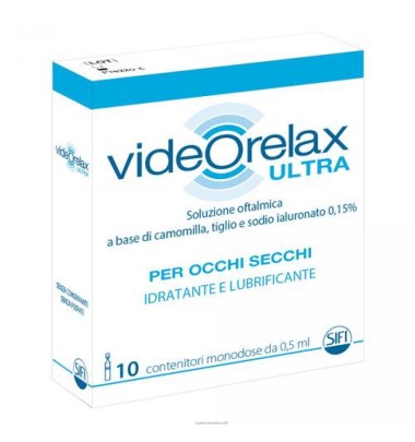 Videorelax Ultra Soluzione Oftalmica 10 Flaconcini Monodose 0,5 ml-OFFERTISSIMA-ULTIMI PEZZI-ULTIMI ARRIVI-PRODOTTO ITALIANO-