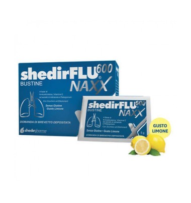 ShedirFLU 600 NAXX 20 BUSTINE Limone -ULTIMI ARRIVI-PRODOTTO ITALIANO-OFFERTISSIMA-ULTIMI PEZZI-