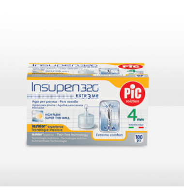 Pic Insupen Advanced Ago Penna Insulina Misura 32G 4mm, 100 Pezzi