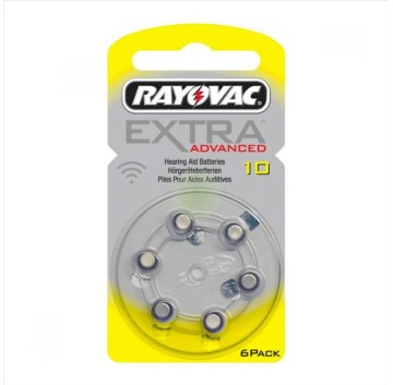 RAYOVAC Extra Advanced Batterie Zinco Aria Modello 10 Digital Superior 6 Pezzi