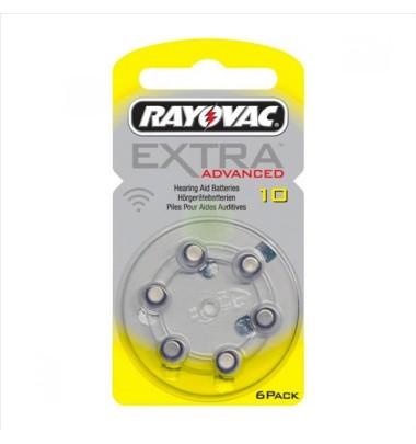 RAYOVAC Extra Advanced Batterie Zinco Aria Modello 10 Digital Superior 6 Pezzi
