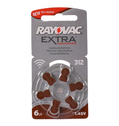 Rayovac extra advanced batterie allo zinco mod 312 ario 6 pezzi