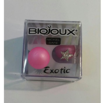 Biojoux orecchini 610 palla rosa e stella crystal 10/16