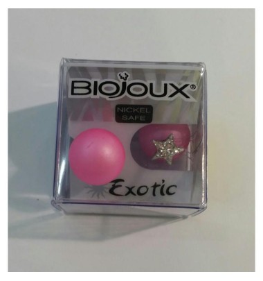 Biojoux orecchini 610 palla rosa e stella crystal 10/16