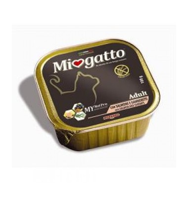 Miogatto Adult Umido Patè Con Salmone E Gamberetti Monoporzione 100 gr -ULTIMI ARRIVI-LUNGA SCADENZA -PRODOTTO ITALIANO- OFFERTISSIMA-