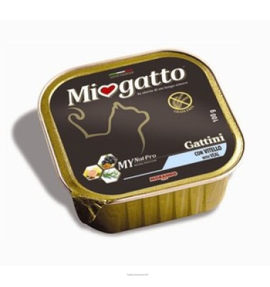 Miogatto Gattini Umido Vitello Monoporzione 100 gr -ULTIMI ARRIVI-LUNGA SCADENZA -PRODOTTO ITALIANO- OFFERTISSIMA-