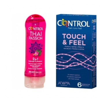 Control Kit Preservativi Touch Feel + Gel Massaggio Thai Passion 200 ml