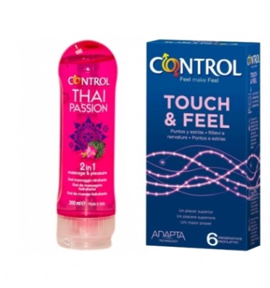 Control Kit Preservativi Touch Feel + Gel Massaggio Thai Passion 200 ml