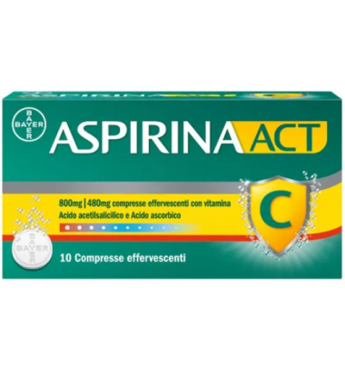 Aspirinaact*10cpr Eff800+480mg -OFFERTISSIMA-ULTIMI PEZZI-ULTIMI ARRIVI-PRODOTTO ITALIANO-