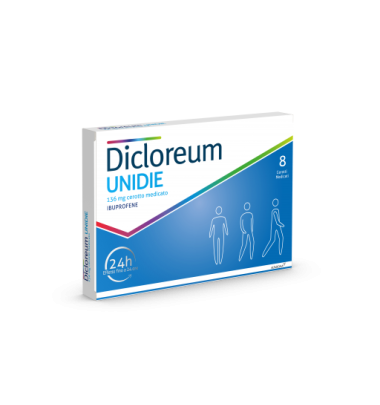 Dicloreum Unidie*8 cer 136mg 24h -OFFERTISSIMA-ULTIMI PEZZI-ULTIMI ARRIVI-PRODOTTO ITALIANO-