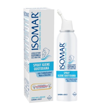 Isomar Spray Igiene Quotidiana Flacone spray da 100 ml con 2 nebulizzatori per naso e orecchie -OFFERTISSIMA-ULTIMI PEZZI-ULTIMI ARRIVI-PRODOTTO ITALIANO-