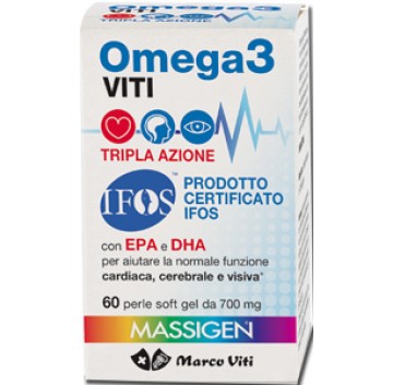Massigen Omega 3 Viti TRIPLA AZIONE 60 perle-OFFERTISSIMA-ULTIMI PEZZI-PRODOTTO ITALIANO-