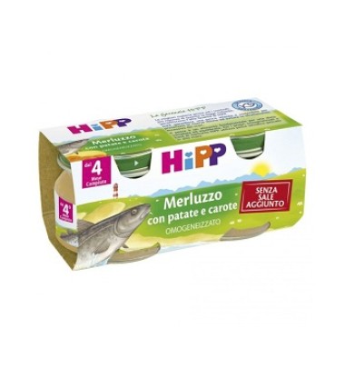 HIPP OMO MERLUZZO PAT/CAR 2X80