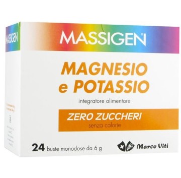 Massigen Linea Minerali Magnesio Potassio Integratore Senza Zucchero 24 Buste