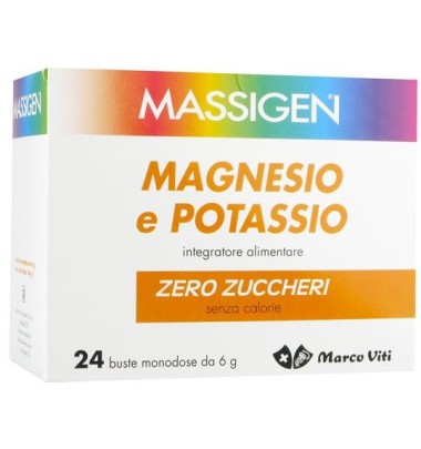 Massigen Linea Minerali Magnesio Potassio Integratore Senza Zucchero 24 Buste