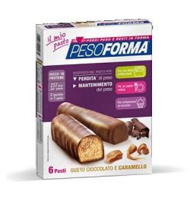 Pesoforma Pasto Sostitutivo Barrette al Cioccolato e Caramello 12 Barrette   - OFFERTISSIMA-ULTIMI -ARRIVI-PRODOTTO ITALIANO-