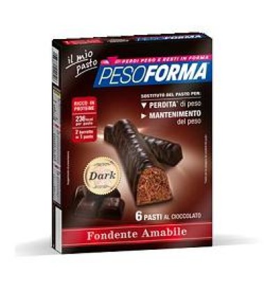 PESOFORMA BARRETTA Gusto Dark Fondente Amabile Confezione 12 Barrette -OFFERTISSIMA-ULTIMI PEZZI-PRODOTTO ITALIANO-