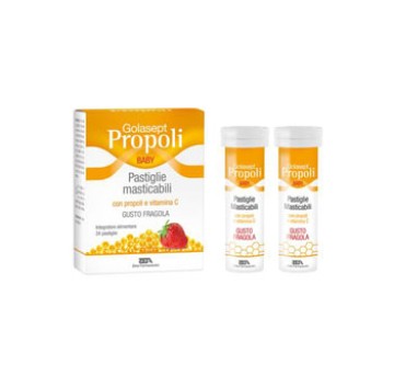 Golasept Propoli Baby gusto fragola 24 Pastiglie Masticabili -OFFERTISSIMA-ULTIMI PEZZI-PRODOTTO ITALIANO-