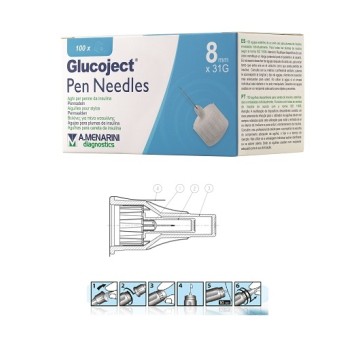 Glucoject Pen Needles Aghi Per Penna Da Insulina 8 mm 31G 100 Pezzi