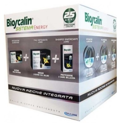 Bioscalin Energy Integratore Alimentare + Fiale Anticaduta Uomo + Shampoo Rinforzante Uomo 200 ml