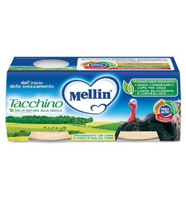 MELLIN-OMO.TACCHINO 2X80G