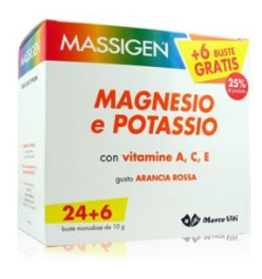 Massigen Magnesio e Potassio 24+6 bustine (30 bustine)
