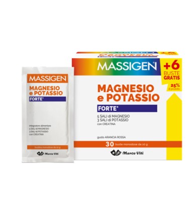 MASSIGEN Magnesio Potassio Forte Integratore 24+6 Buste ULTIMO ARRIVO SCADENZA LUNGA
