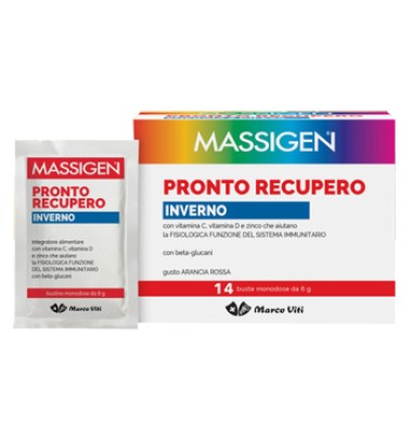 Massigen Pronto Recupero Energia e Difesa gusto Arancia Rossa 14 bustine