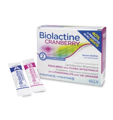 Biolactine Cranberry 10+10 Bustine-OFFERTISSIMA-ULTIMI PEZZI-PRODOTTO ITALIANO-