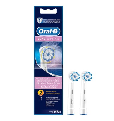 Oral -B Eb 60-3 Ultra Thin Ricarica per Spazzolino Elettrico Confezione da 2 testine
