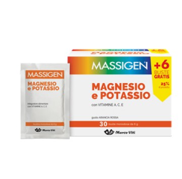 Marco Viti Massigen Magnesio e Potassio 24 + 6 bustine-PRODOTTO ITALIANO-ULTIMO ARRIVO-LUNGA SCADENZA-