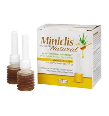 Miniclis Natural Microclismi Adulti 6 pezzi da 10 gr ciascuno -OFFERTISSIMA-ULTIMI PEZZI-ULTIMI ARRIVI-PRODOTTO ITALIANO-