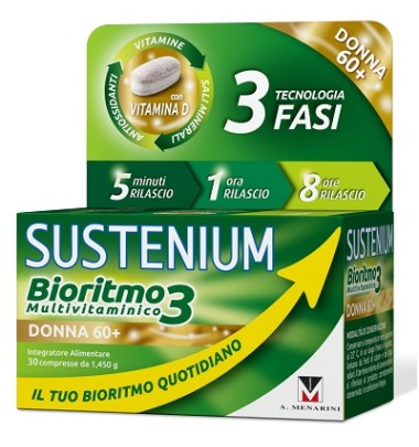 Sustenium Bioritmo3 Donna 60+ multivitaminico integratore alimentare 30 Compresse