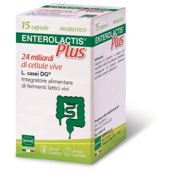 Enterolactis Plus Integratore Alimentare 15 Capsule PRODOTTO ITALIANO ULTIMO ARRIVO LUNGA SCADENZA 