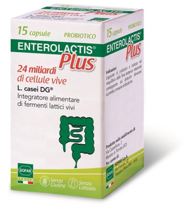 Enterolactis Plus Integratore Alimentare 15 Capsule PRODOTTO ITALIANO ULTIMO ARRIVO LUNGA SCADENZA 