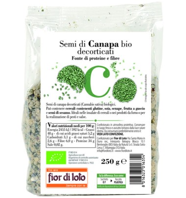 SEMI CANAPA DECORTIC BIO250G FDL