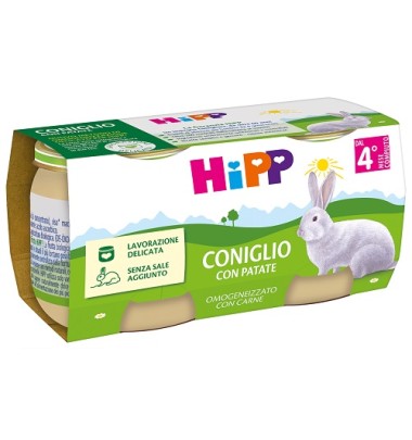 OMO HIPP Coniglio+Verd.2x80g