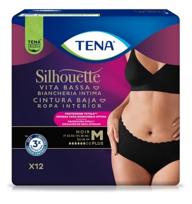 TENA SILHOUETTE Noir M VB 12pz