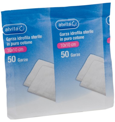 ALVITA GARZA STER 10X10CM 50PZ