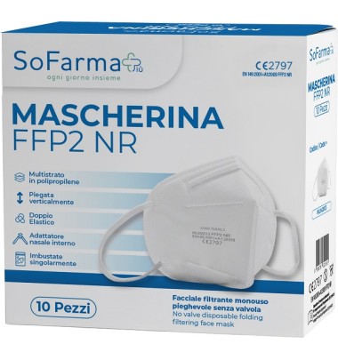 MASCHERINA FFP2 BIANCA 10PZ SF+