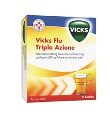 Vicks Flu Tripla A*os Polv10bs -ULTIMI ARRIVI-PRODOTTO ITALIANO-OFFERTISSIMA-ULTIMI PEZZI-