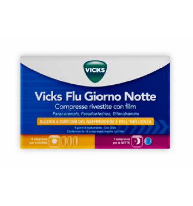 VICKS FLU GIORNO NOTTE*12+4CPR