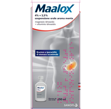 Maalox*os Sosp 250ml 4+3,5% Me -OFFERTISSIMA-ULTIMI PEZZI-ULTIMI ARRIVI-PRODOTTO ITALIANO-