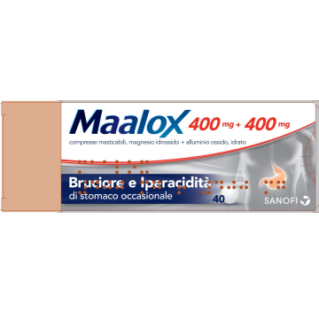Maalox*40cpr Mast 400mg+400mg -OFFERTISSIMA-ULTIMI PEZZI-ULTIMI ARRIVI-PRODOTTO ITALIANO-